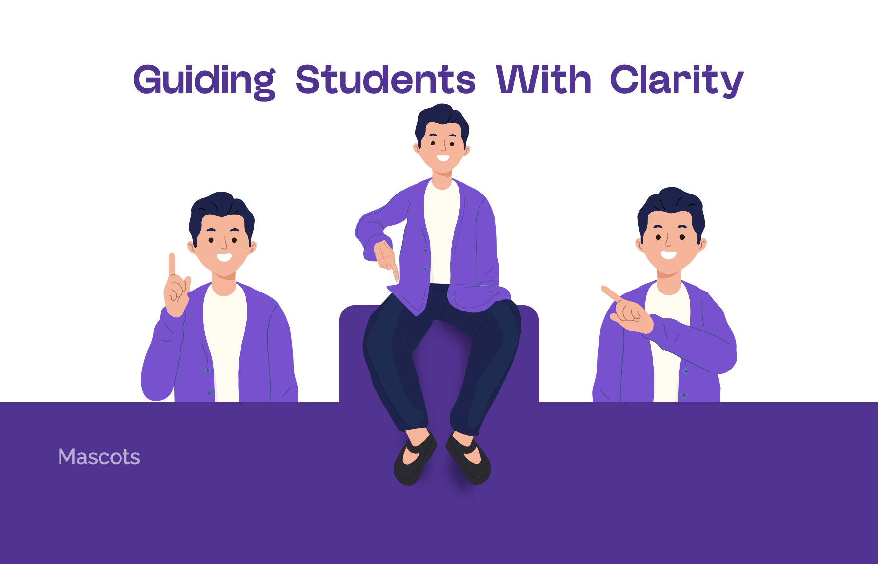 The mascot family under the line "Guiding Students With Clarity".