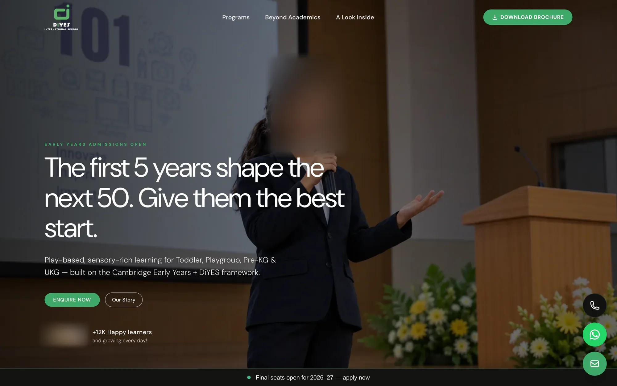 The early-years version of the DiYES hero: the first 5 years shape the next 50